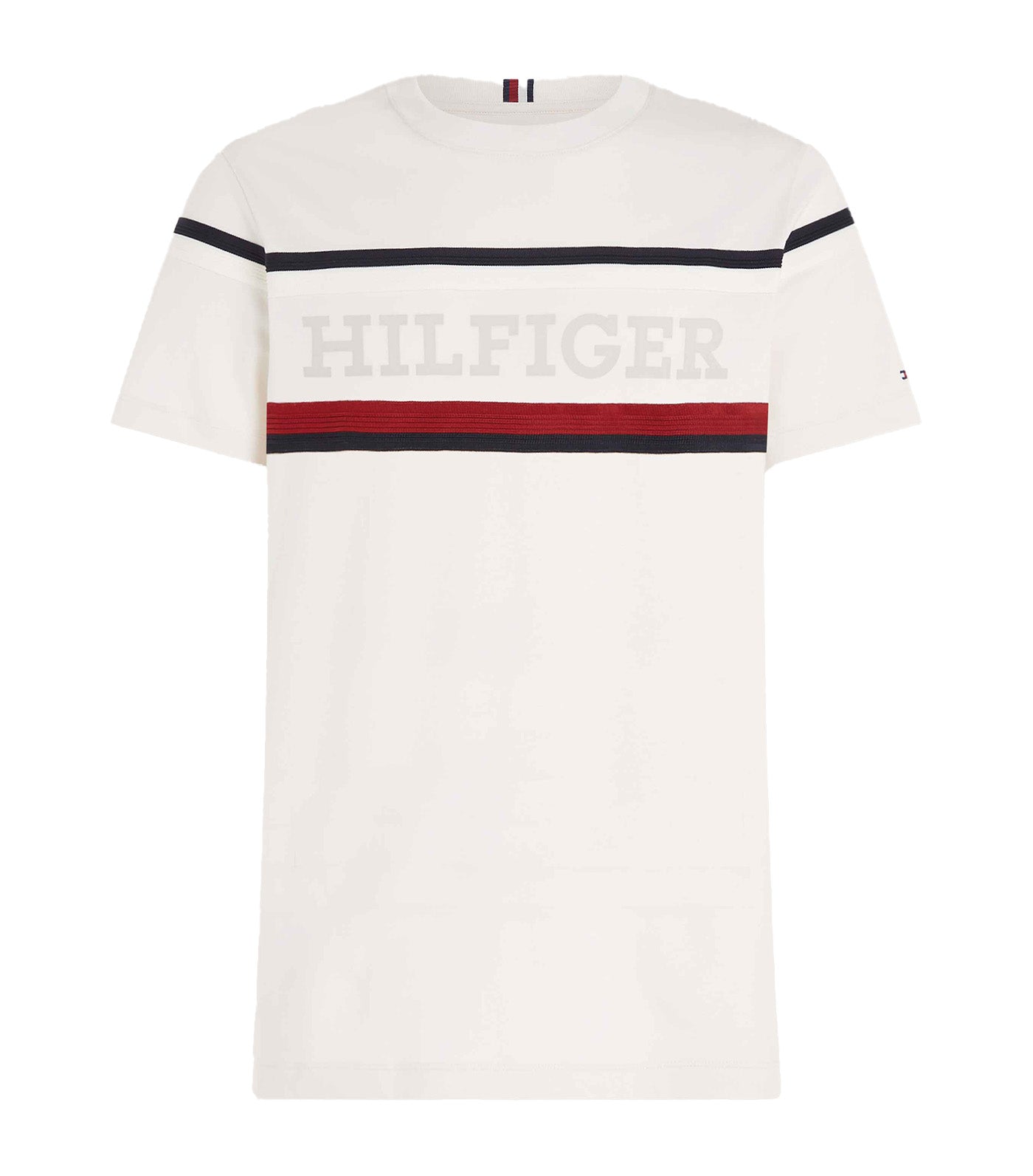 Tommy Hilfiger Bold Global Stripe Tipping T-shirt - White
