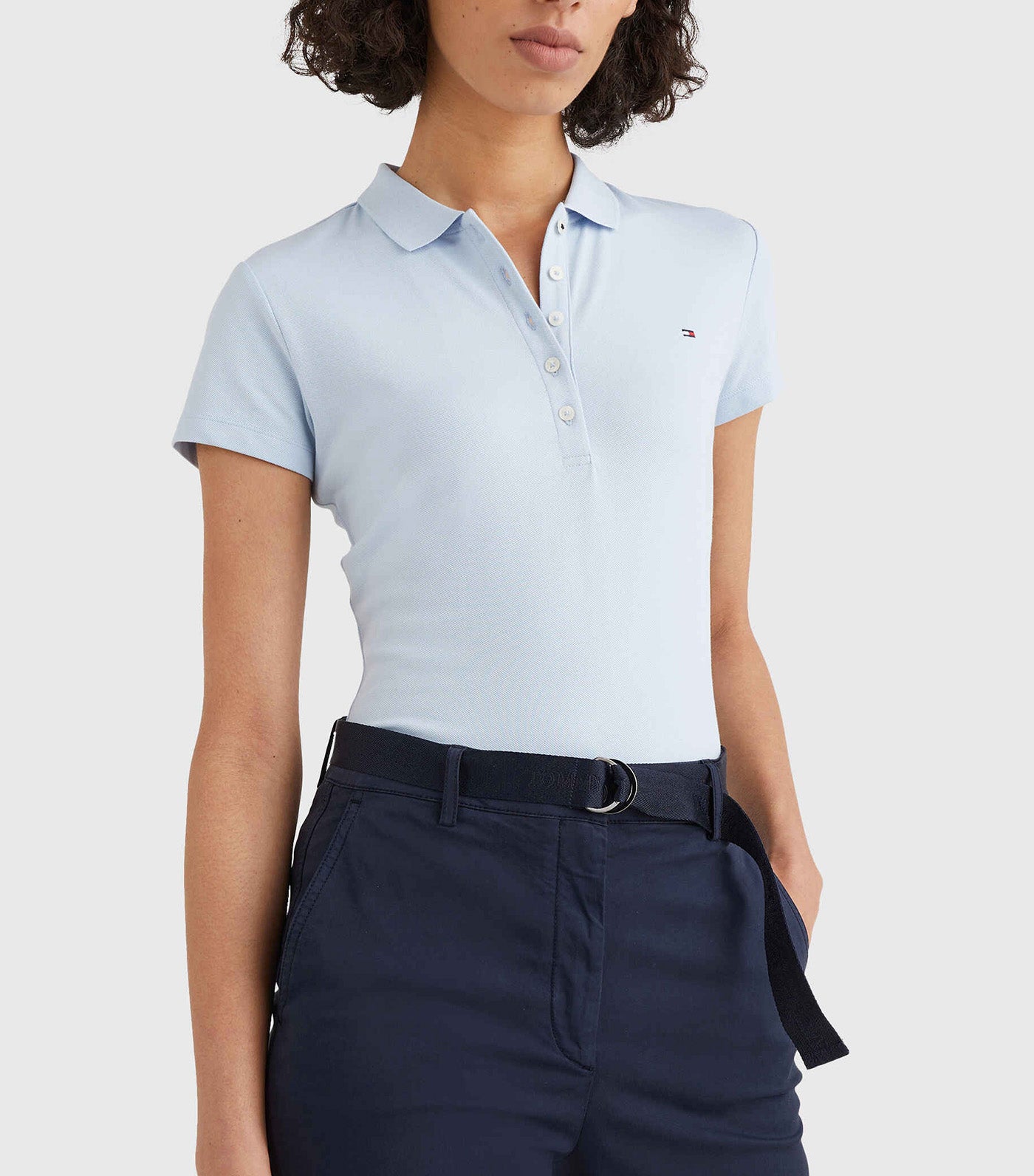Women's Slim Polo Shirt Breezy Blue