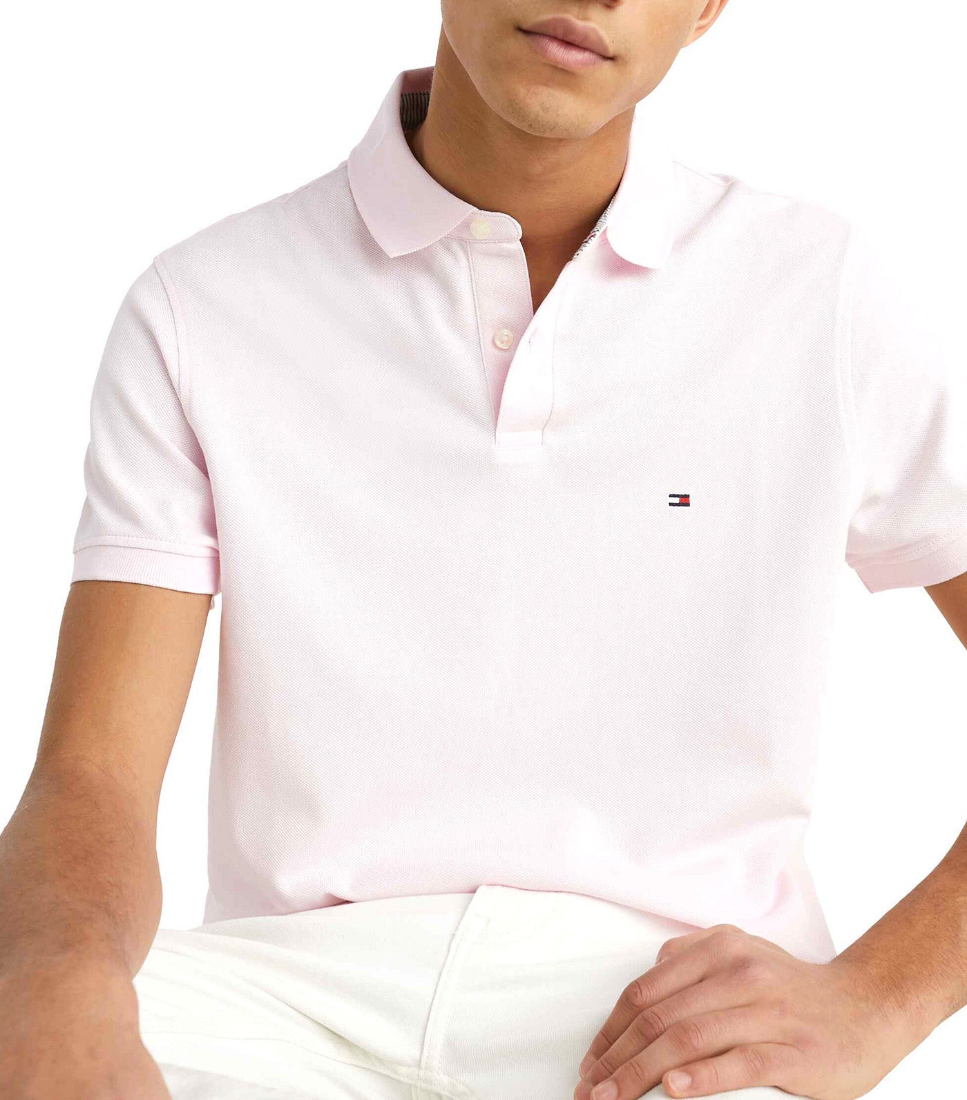 Tommy Hilfiger Men\'s IM 1985 Pink Shirt Polo Light Regular