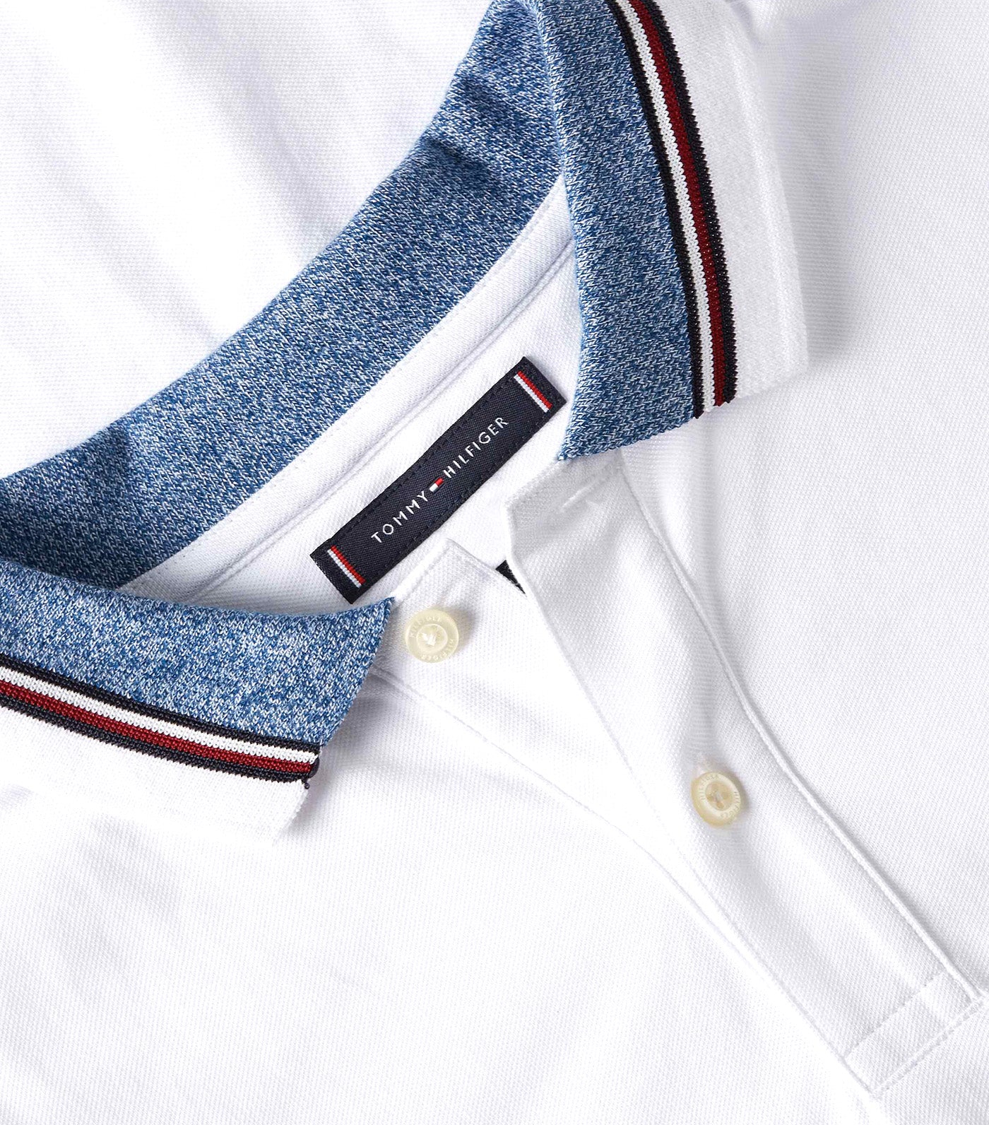 Men\'s Tommy WCC Collar Polo Hilfiger Regular White Shirt Mouline