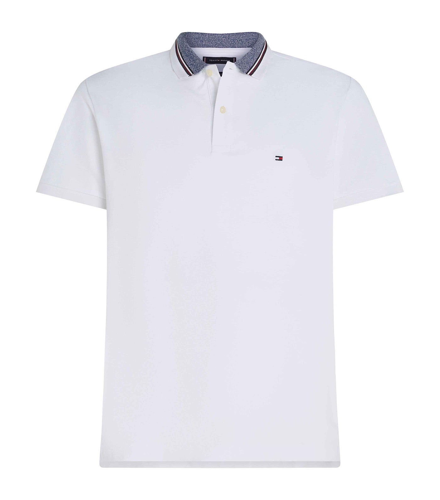 Men\'s Shirt White Collar Mouline WCC Tommy Hilfiger Polo Regular