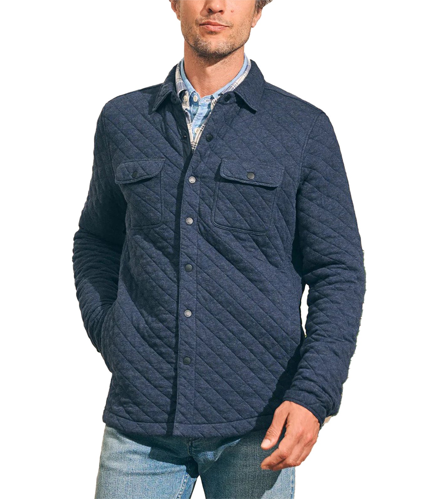 NEW Size XXL Mens Faherty Brand High Pile Fleece Lined Shirt Jacket in Koi  Blue