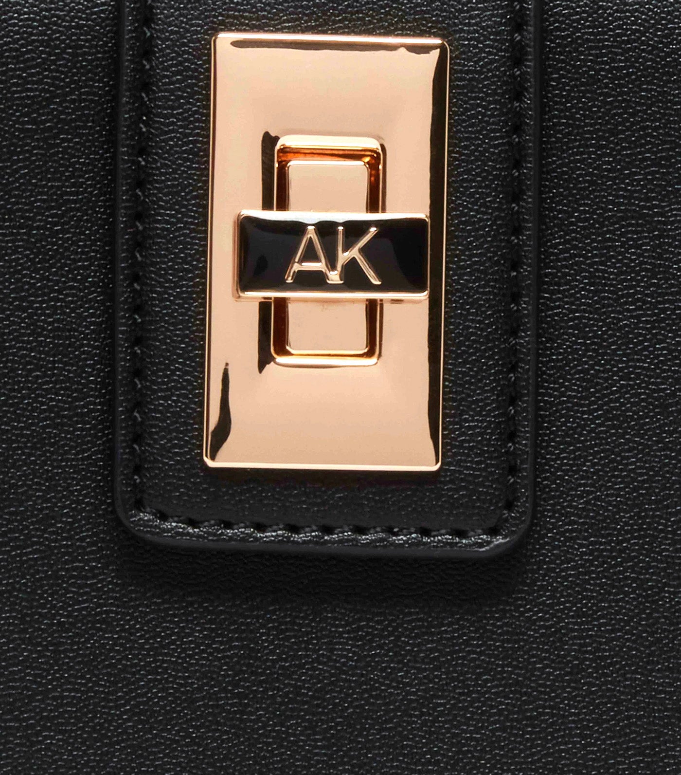 Convertible Box Bag with AK Enamel Turn Lock Black