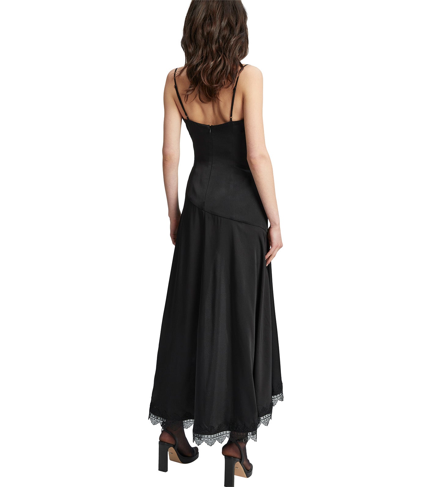 Sorella Lace Trim Midi Dress Black