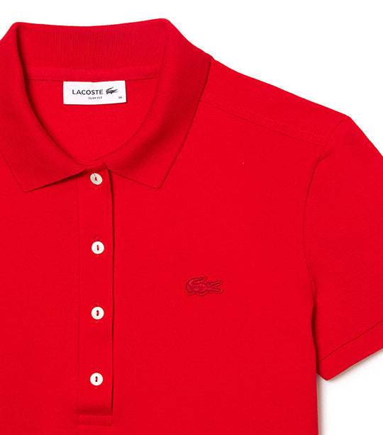Women's Lacoste Stretch Cotton Piqué Polo Shirt Red