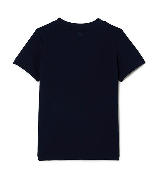 Kid's Cotton Jersey Planet Print T-Shirt Navy Blue