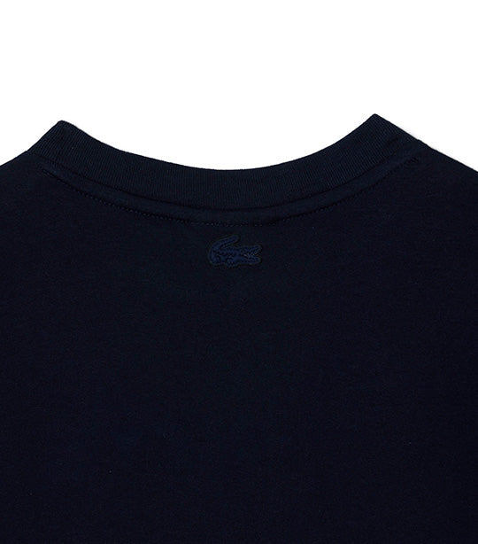 Kid's Cotton Jersey Planet Print T-Shirt Navy Blue