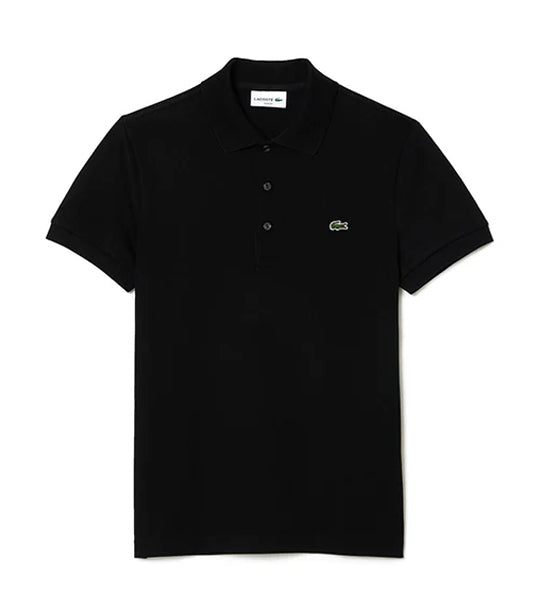 Slim Fit Stretch Piqué Polo Shirt Black