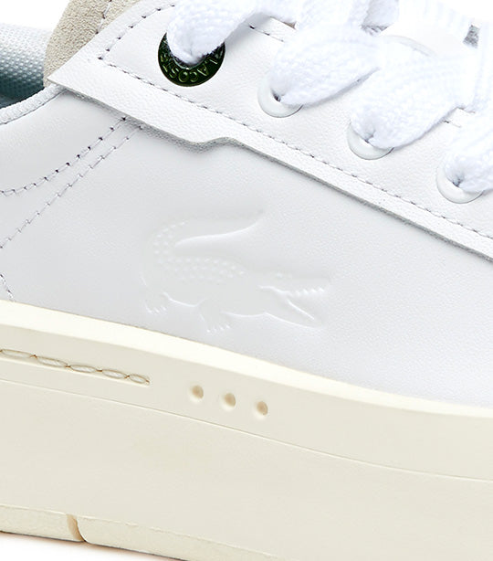 Women's Lacoste Carnaby Platform Leather Trainers White/Off White