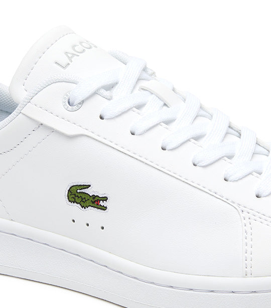 Women's Lacoste Carnaby Pro BL Tonal Leather Trainers White/White