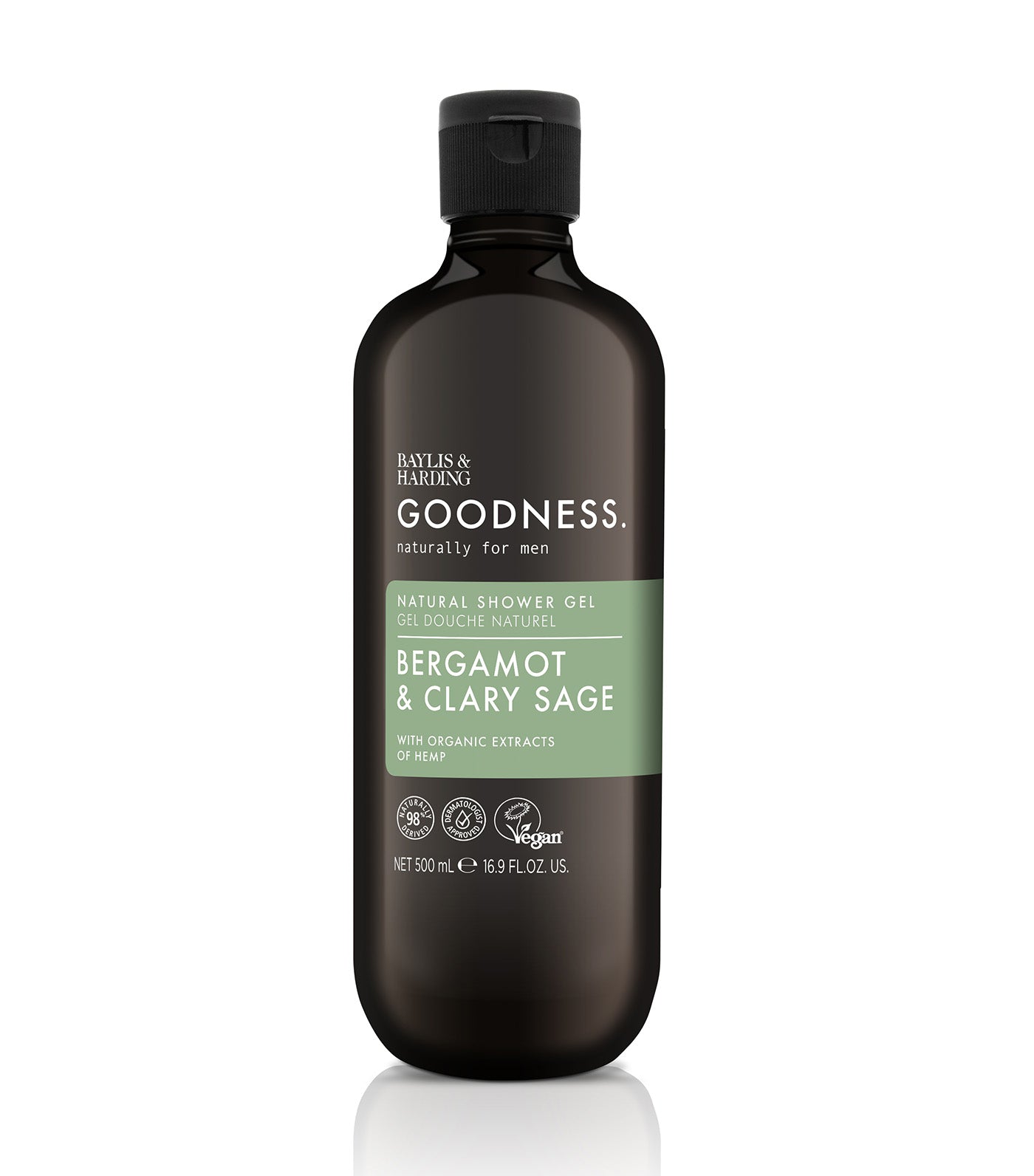 Goodness Mens Shower Gel - Bergamot and Clary Sage