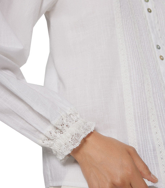 Long Sleeves Romantic Blouse White
