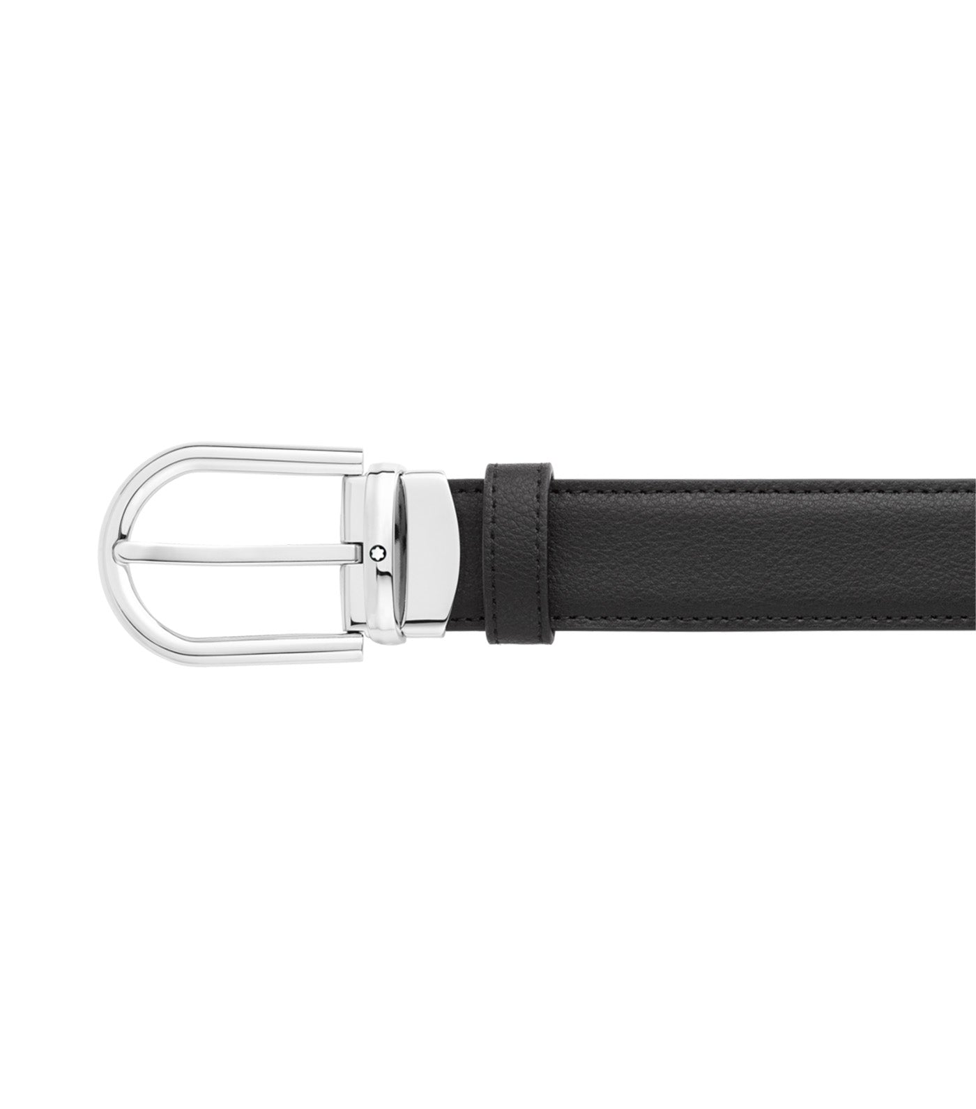 Horseshoe Buckle 30mm Reversible Leather Belt Black/Brown