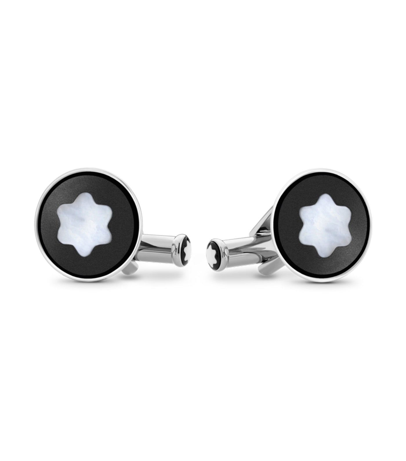 Star Cufflinks Black PVD, Mother-of-Pearl Snowcap Emblem