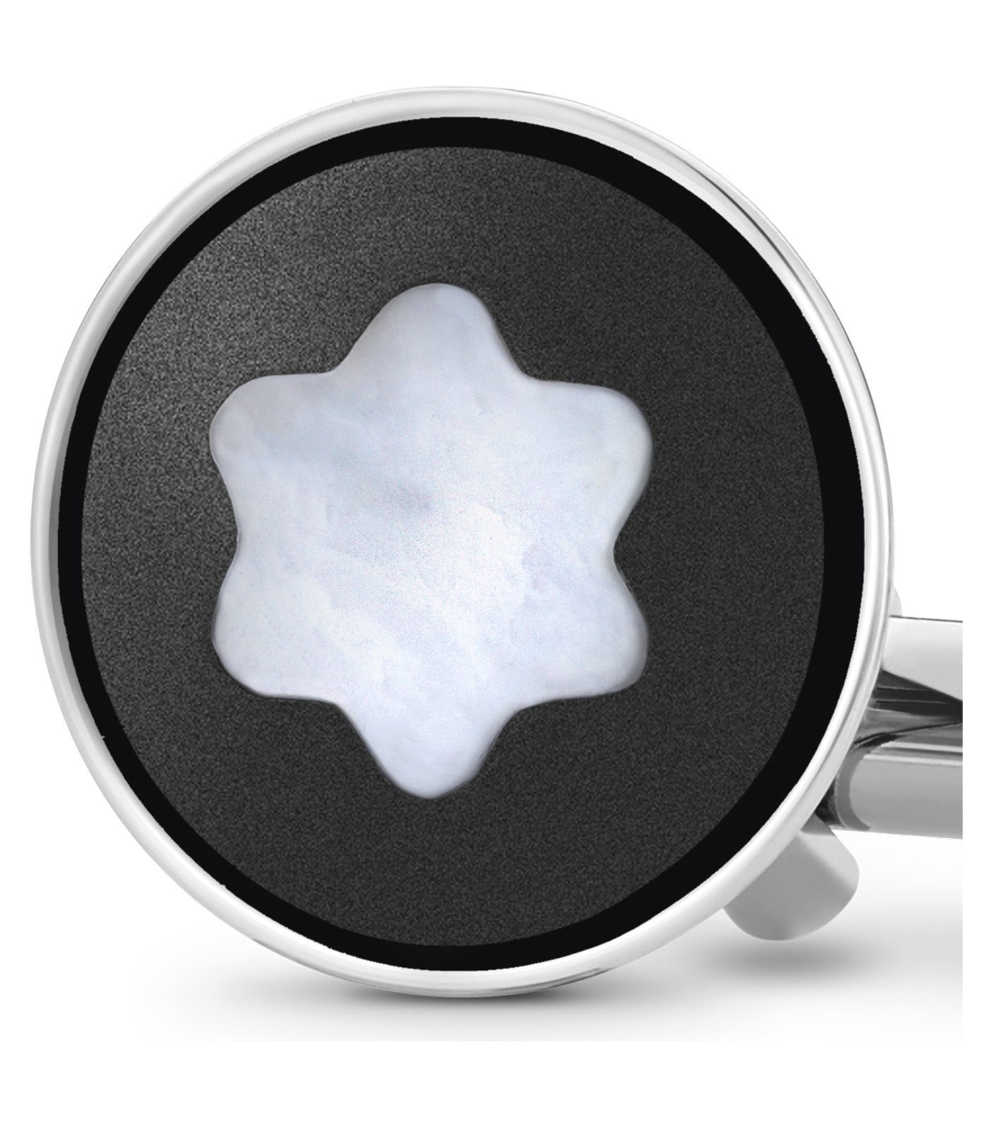 Star Cufflinks Black PVD, Mother-of-Pearl Snowcap Emblem