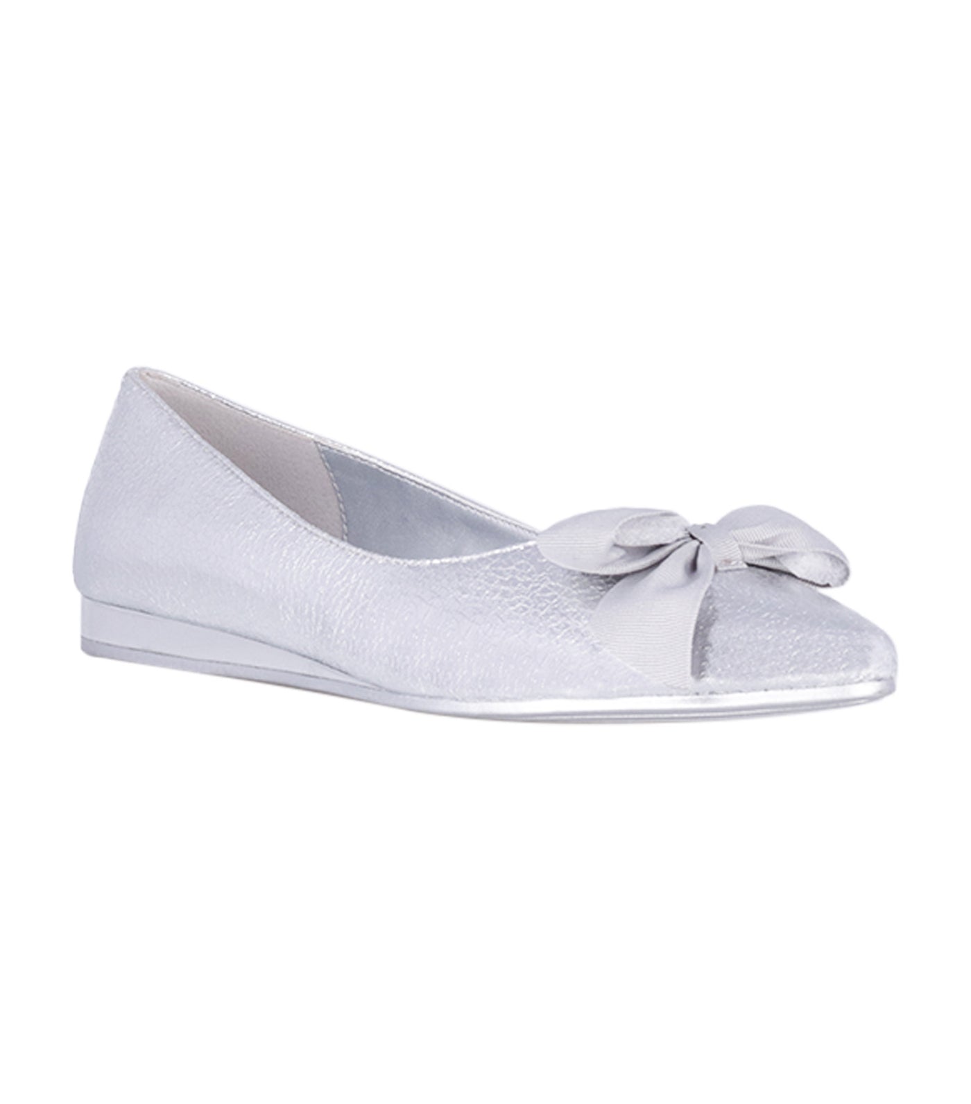 Lily Bow Flats Silver Crackle