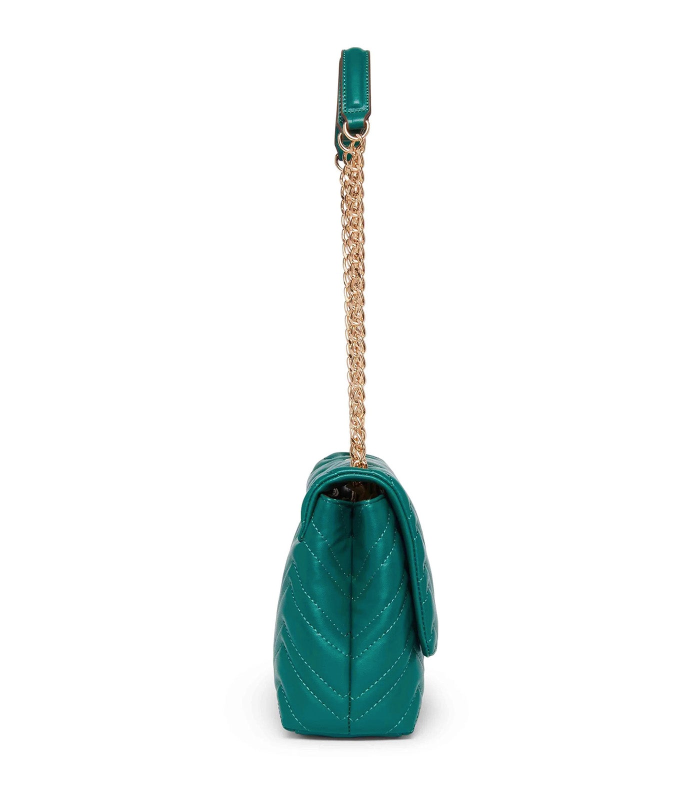 AK Quilted Convertible Flap Shoulder Bag Turn Lock Emerald