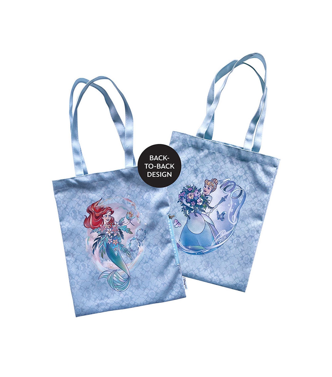 Disney 100 Princess Platinum Back-To-Back Tote with Side Pocket Zipper