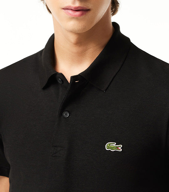 Men's Lac Regular Fit Stretch Organic Cotton Polo Shirt Black