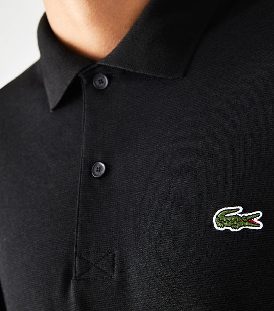 Men's Lac Regular Fit Stretch Organic Cotton Polo Shirt Black