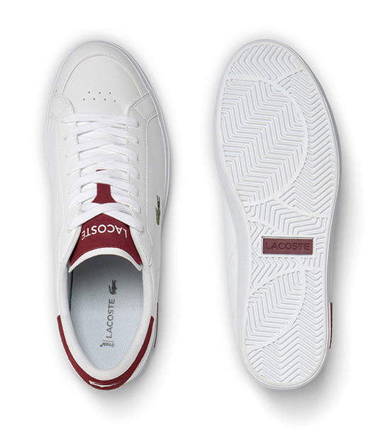 Men's Powercourt Leather Trainers White/Burgundy