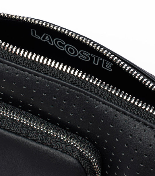 Unisex Alga Perforated Small Shoulder Bag Noir