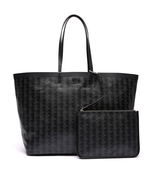 Zely Coated Canvas Large Tote Monogram Noir Gris