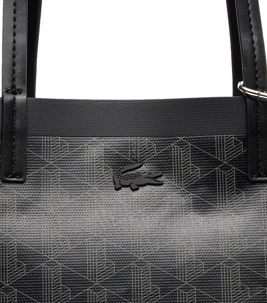 Zely Coated Canvas Large Tote Monogram Noir Gris