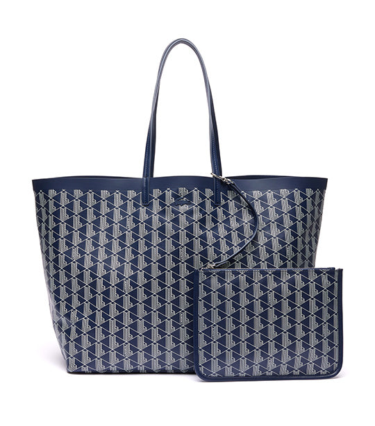 Zely Coated Canvas Large Tote Mono Marine 166 Farine