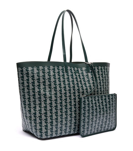 Zely Coated Canvas Large Tote Mono Sinople Farine