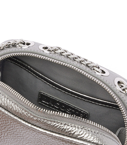 Origin Croc Leather Square Shoulder Bag Gunmetal