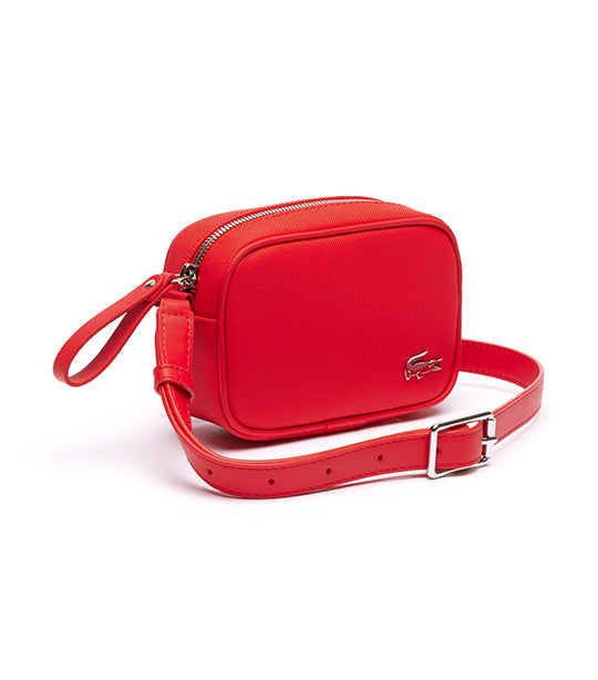 Lacoste Daily Lifestyle Coated Canvas Small Crossover Purse Haut Rouge