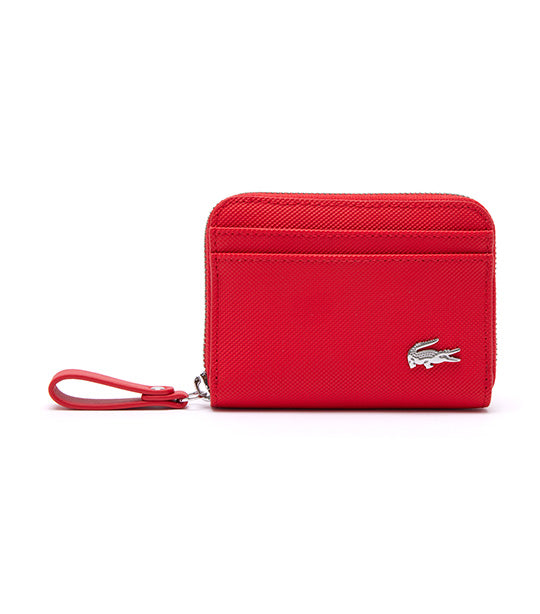 Lacoste Daily Lifestyle Coated Canvas Zipped Coin Purse Haut Rouge