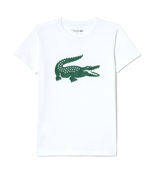 Boys' SPORT Tennis Technical Jersey Oversized Croc T-shirt White/Green