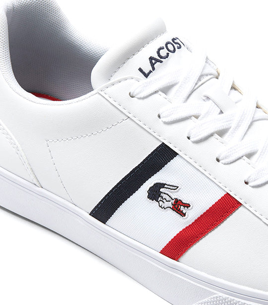 Men's Lacoste Lerond Pro Leather Tricolor Trainers White/Navy/Red