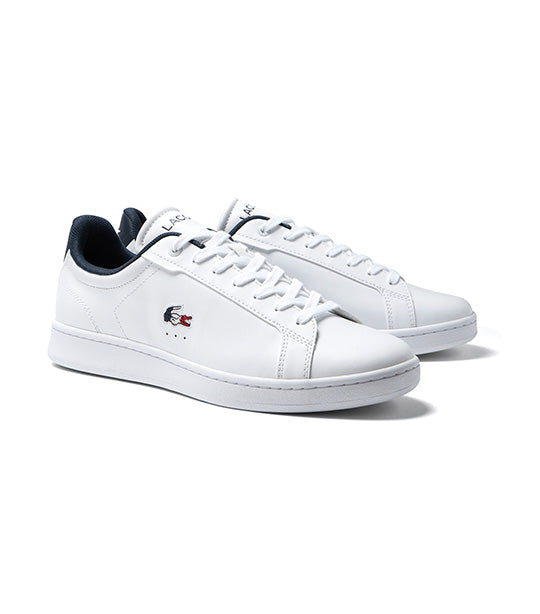 Men's Lacoste Carnaby Pro Leather Tricolor Trainers White/Navy/Red
