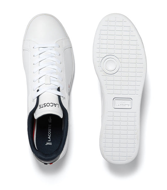 Men's Lacoste Carnaby Pro Leather Tricolor Trainers White/Navy/Red