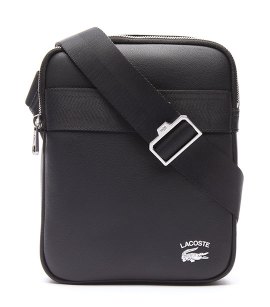 Men's Contrast Branded Crossover Bag Noir