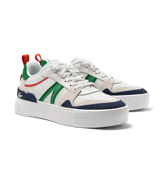 Women’s L002 Leather and Mesh Trainers White/Green
