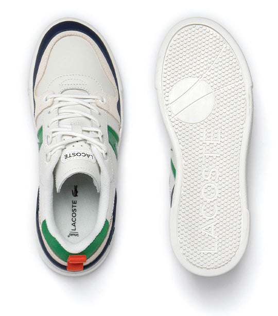 Women’s L002 Leather and Mesh Trainers White/Green