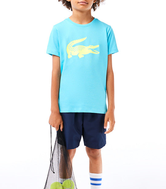 Boys' SPORT Tennis Technical Jersey Oversized Croc T-Shirt Cove/Limeira