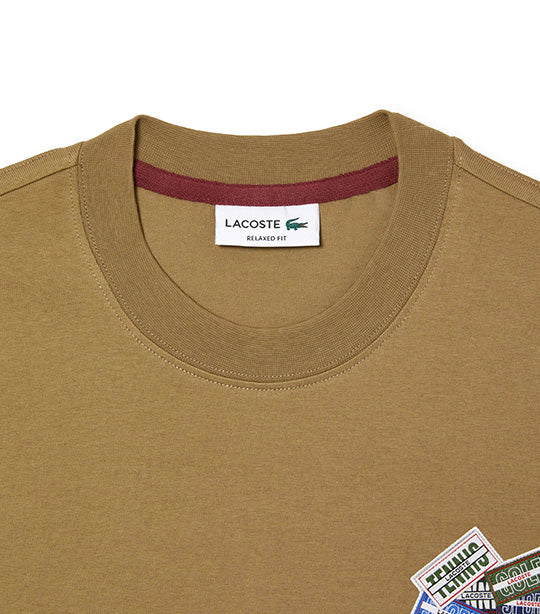 Heavy Cotton Jersey Multi Badge T-Shirt Cookie
