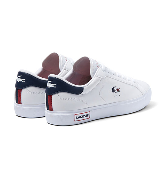 Women's Powercourt Leather Tricolor Trainers White/Navy/Red