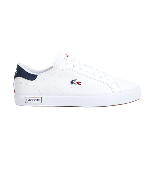 Women's Powercourt Leather Tricolor Trainers White/Navy/Red