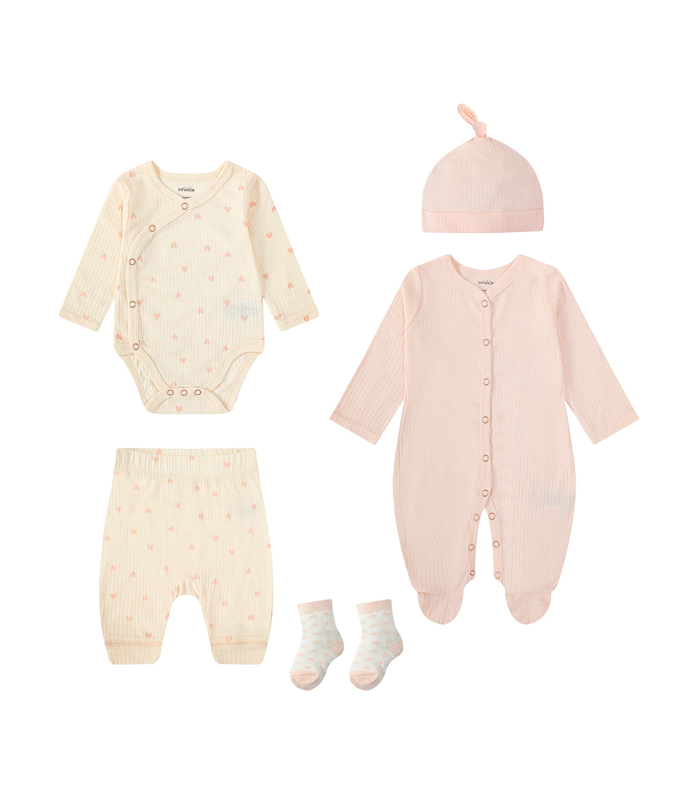 5 Piece Set - Bodysuit, Babygrower, Pants, Cap and Socks