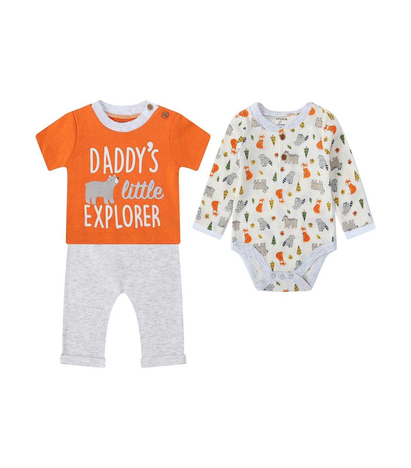 Baby 3 Piece Set of Bodysuit, T-Shirt, and Pants