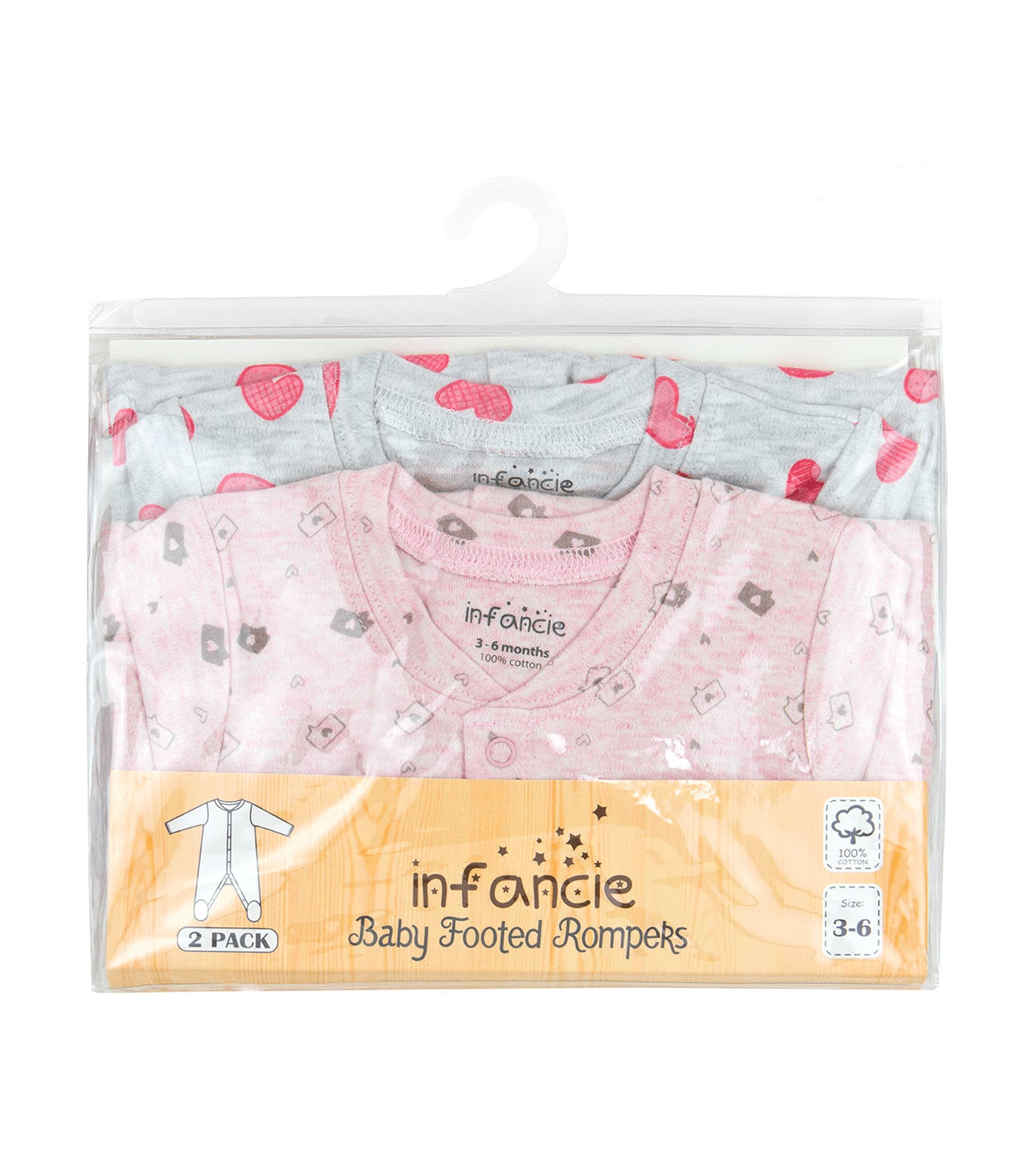 2-Pack Baby Footed Rompers