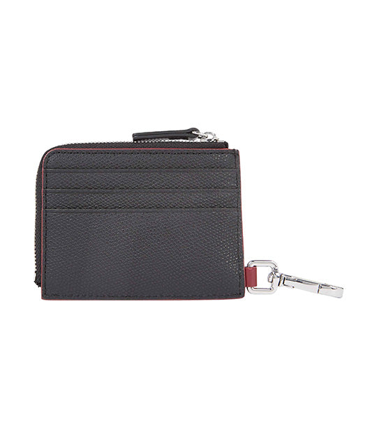 Men's Leather Zip Around Cardholder Wallet Black