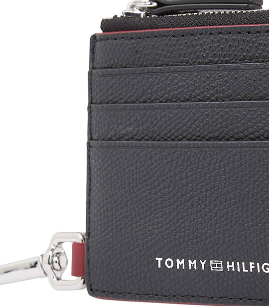 Men's Leather Zip Around Cardholder Wallet Black