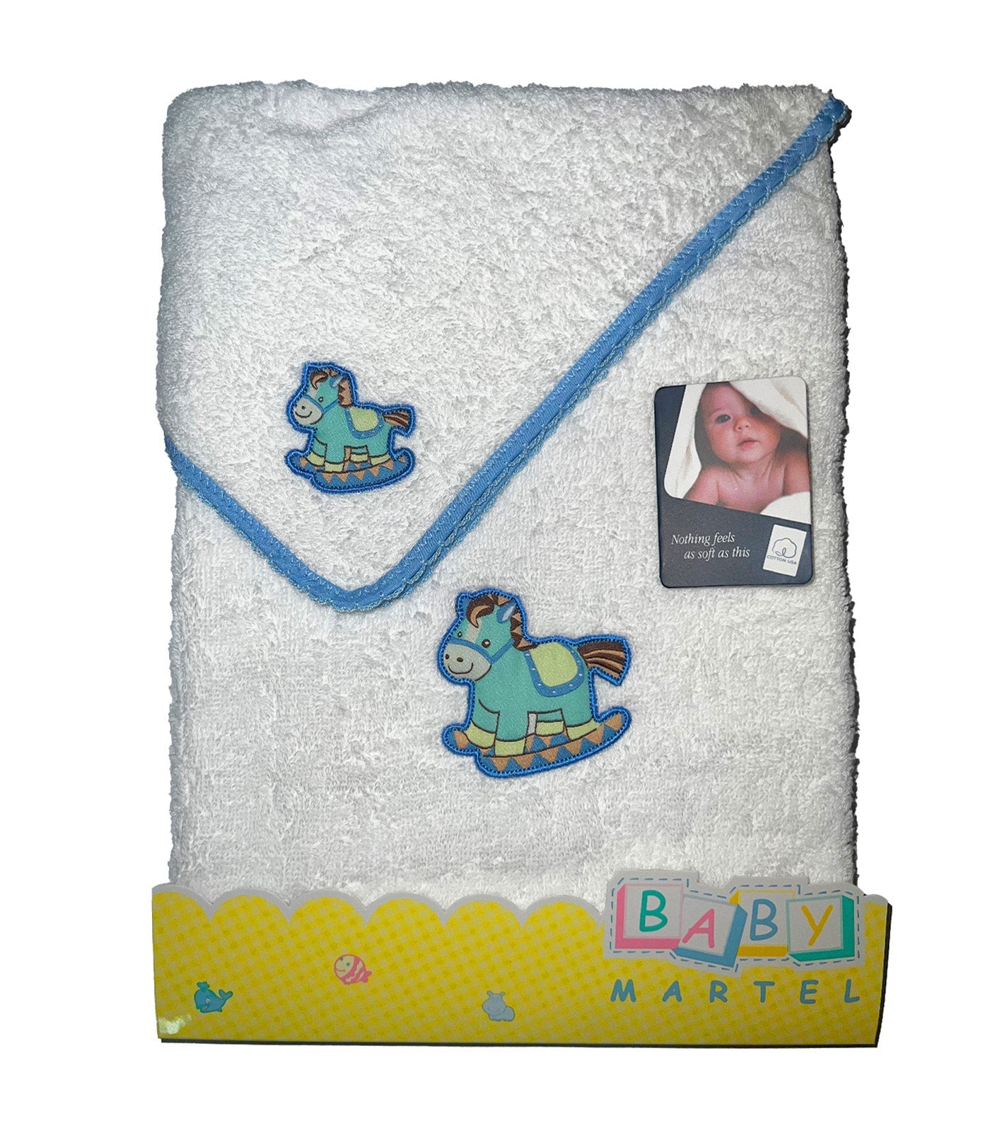 Face and Bath Towel White/Blue